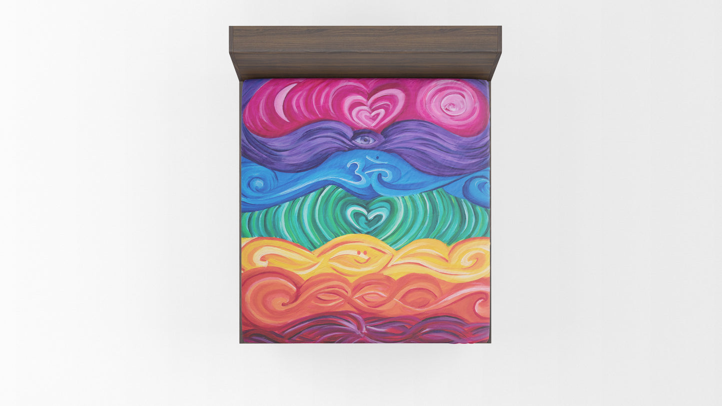 Chakra Art Rainbow Bed Sheets