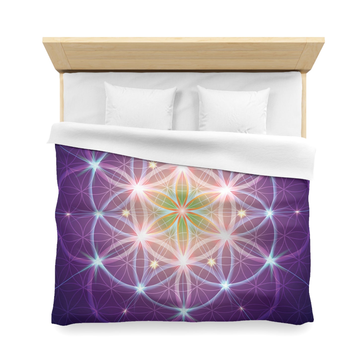 Purple Sacred Geometry Comforter or Duvet Cover bedding spiritual bedding flower of life comforter yoga comforter meditation duvet cover (Copy)