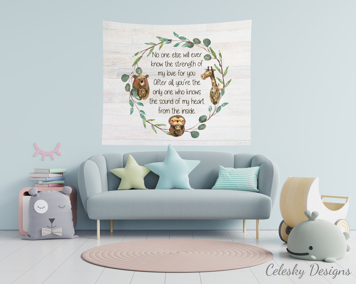 Moms Love Tapestry nursery tapestries heart beat wall hanging mom love art nursery decor baby tapestry baby wall art cute kids tapestry