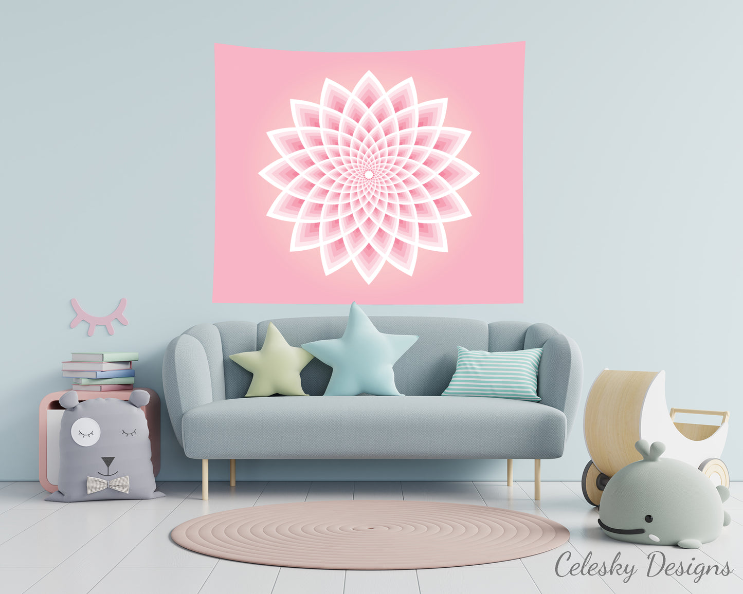 Pink Lotus Tapestry Sacred Geometry Wall Art Spiritual Tapestry Spiritual Tapestries Pink Tapestry Chakra Tapestry Lotus