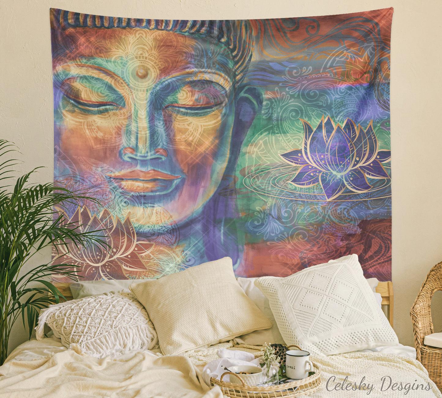 Buddha Tapestry Buddha Wall Art Spiritual Tapestry Spiritual Tapestries Buddha Tapestry Lotus Flower Tapestries Buddha Art