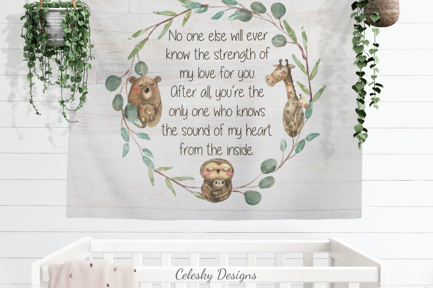 Moms Love Tapestry nursery tapestries heart beat wall hanging mom love art nursery decor baby tapestry baby wall art cute kids tapestry