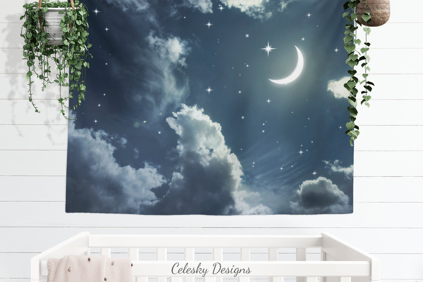 Nights Sky Tapestry Moon Wall Art Moon Tapestry Moon Tapestries Sky Tapestry Night Sky Tapestry Moon Art Clouds Tapestry