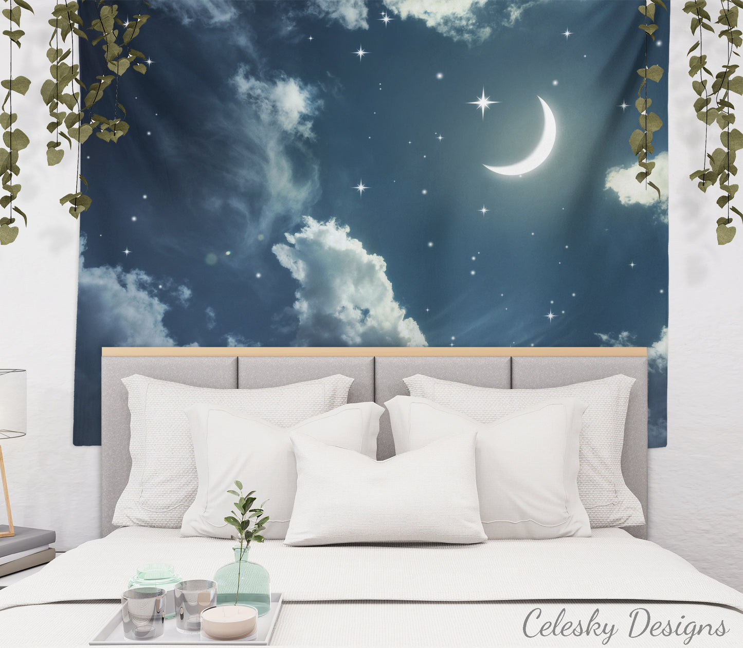 Nights Sky Tapestry Moon Wall Art Moon Tapestry Moon Tapestries Sky Tapestry Night Sky Tapestry Moon Art Clouds Tapestry