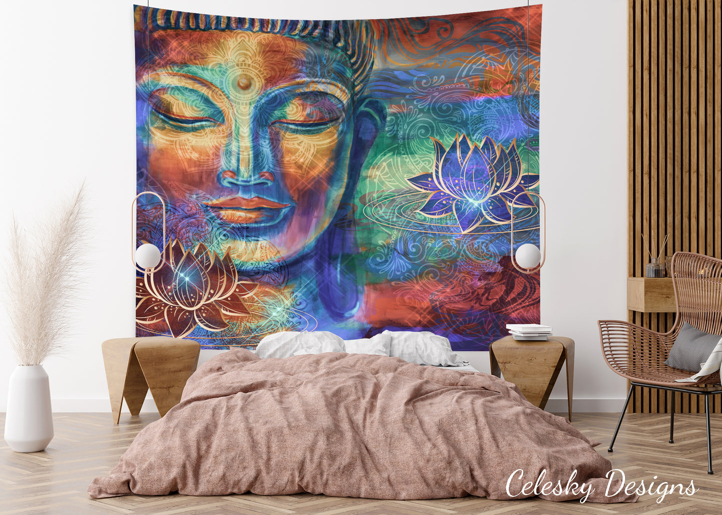 Buddha Tapestry Buddha Wall Art Spiritual Tapestry Spiritual Tapestries Buddha Tapestry Lotus Flower Tapestries Buddha Art