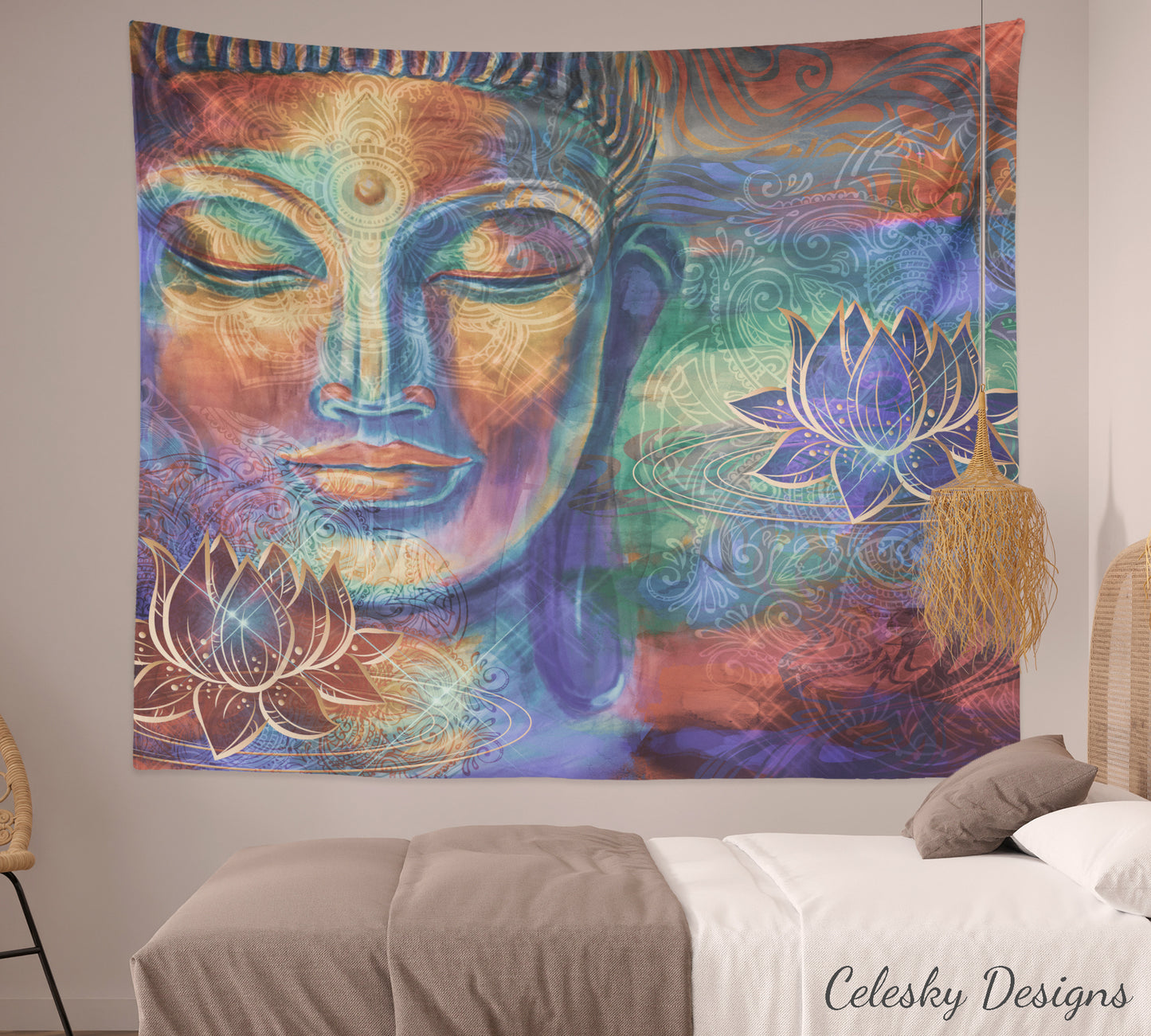 Buddha Tapestry Buddha Wall Art Spiritual Tapestry Spiritual Tapestries Buddha Tapestry Lotus Flower Tapestries Buddha Art