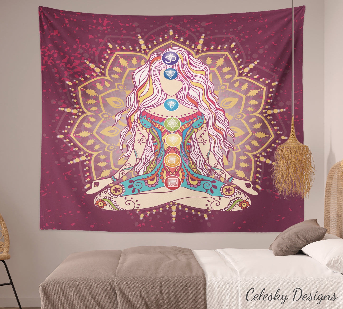 Chakra Red Tapestry meditation Tapestry Spiritual Yoga Tapestries Chakras Art