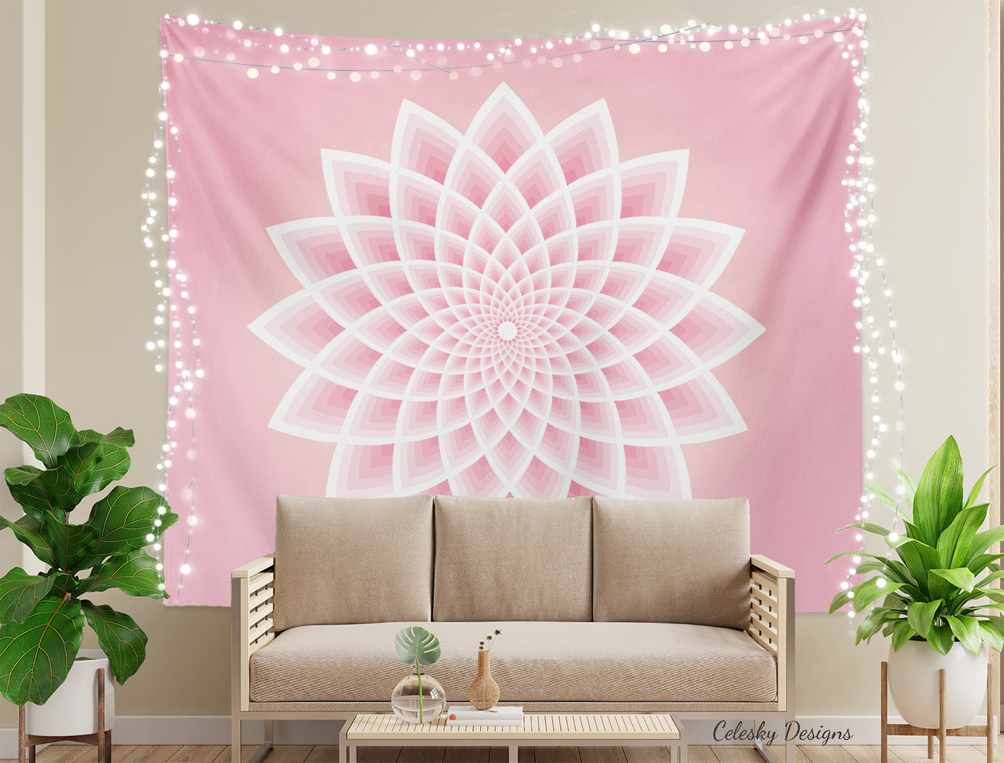 Pink Lotus Tapestry Sacred Geometry Wall Art Spiritual Tapestry Spiritual Tapestries Pink Tapestry Chakra Tapestry Lotus