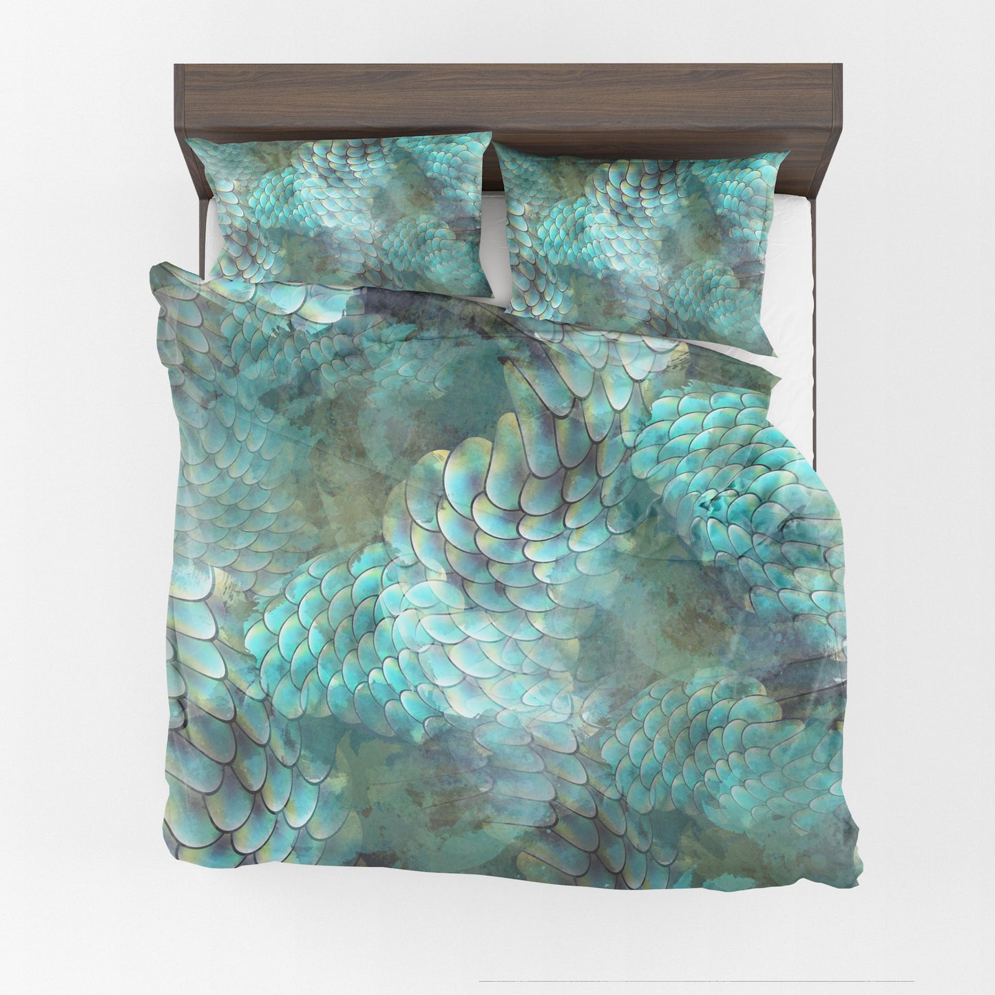 Mermaid Comforter or Duvet Cover aqua bedding ocean bedding teal comforter unique gifts mermaid duvet mermaid comforter scale bedroom