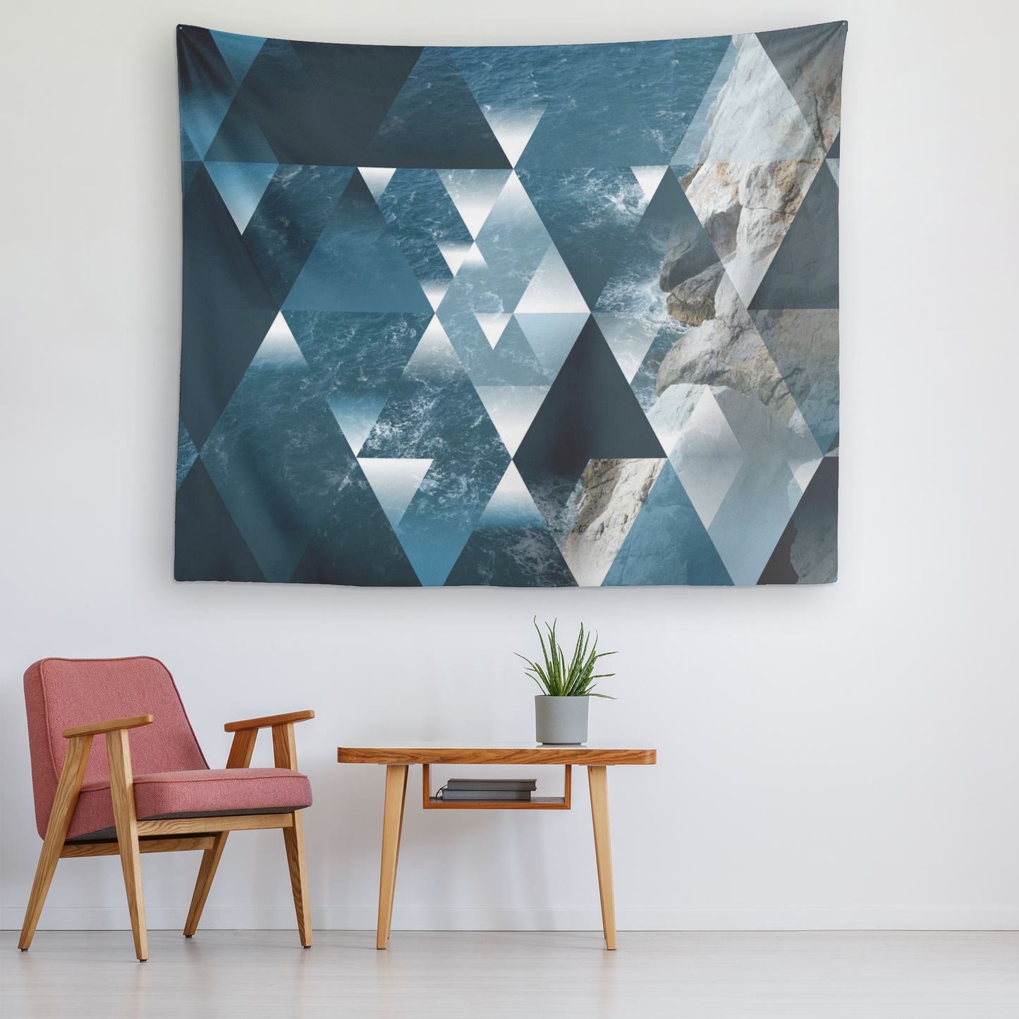 Abstract Geometric Ocean Tapestry Ocean Wall Art Sacred Blue Tapestries Beach Tapestry Geometric Tapestry Ocean Art Water