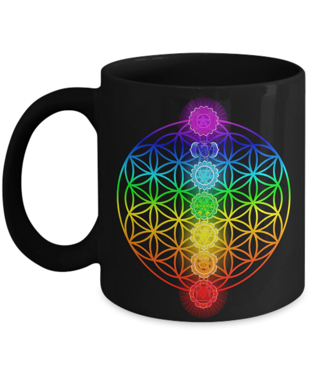 Flower of Life Mug chakra coffee mug chakras mug sacred geometry mugs yoga mug yoga gift cheap gifts chakras coffee mug spiritual