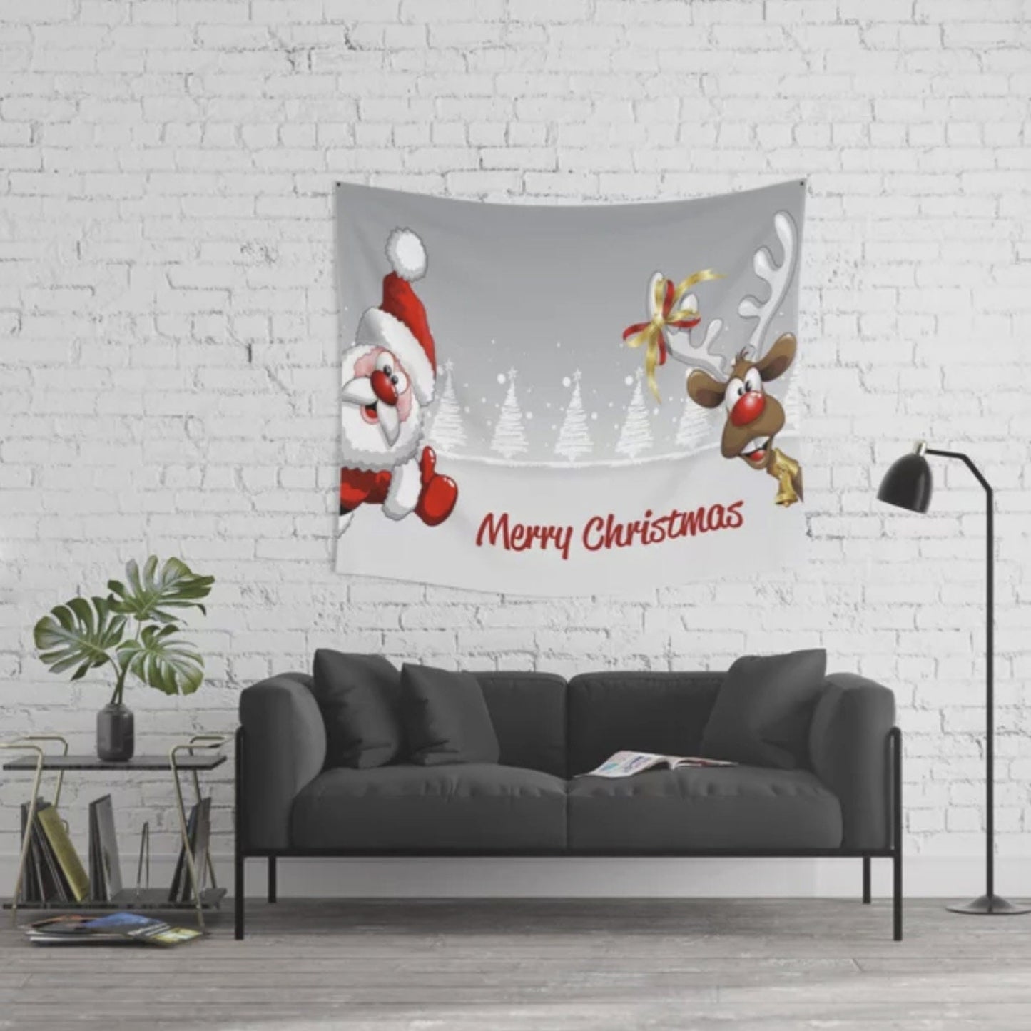 Christmas Tapestry santa tapestry reindeer tapestries xmas tapestries santa tapestries christmas decorations christmas decor xmas artwork