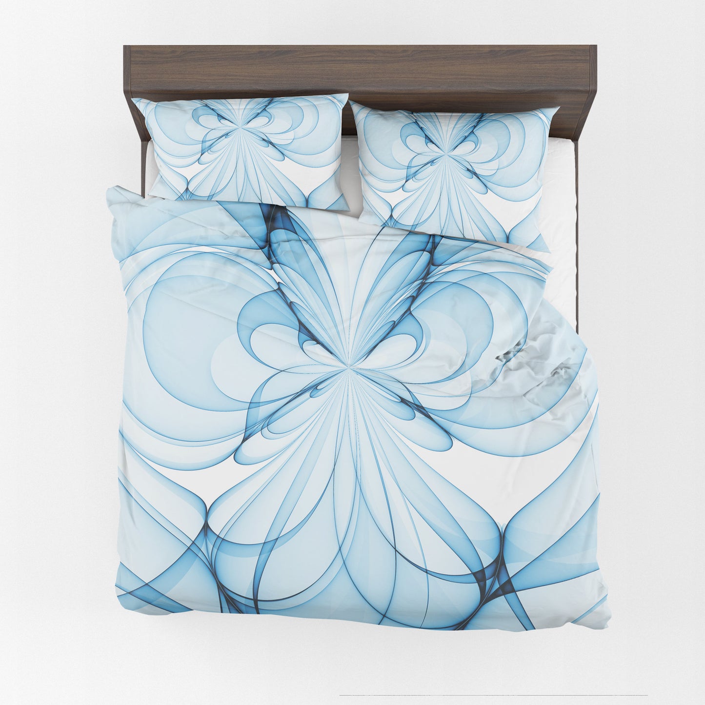 Abstract Blue and white Comforter or Duvet Cover blue bedding white bedding artsy comforter blue duvet art comforter blue bedroom decor