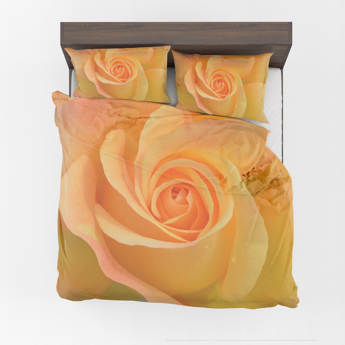 Rose Comforter or Duvet Cover Yellow orange roses bedding Nature bedding floral comforter botanical bedding romantic bedding