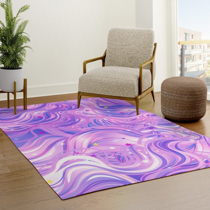 Pink & Purple Rug Princess Rug girly Rug girls Floor Rug Pink Mat kids rug fairy Rugs 2x3 3x5 4x6 5x7 round Large rugs unicorn rug pink