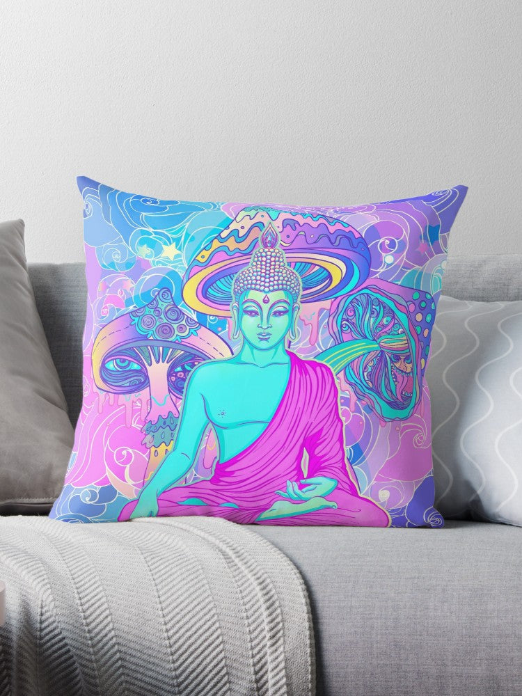 Buddha Shrooms Pillow Magic Mushrooms psychadelic pillows psychedelic shrooms pillow for couch