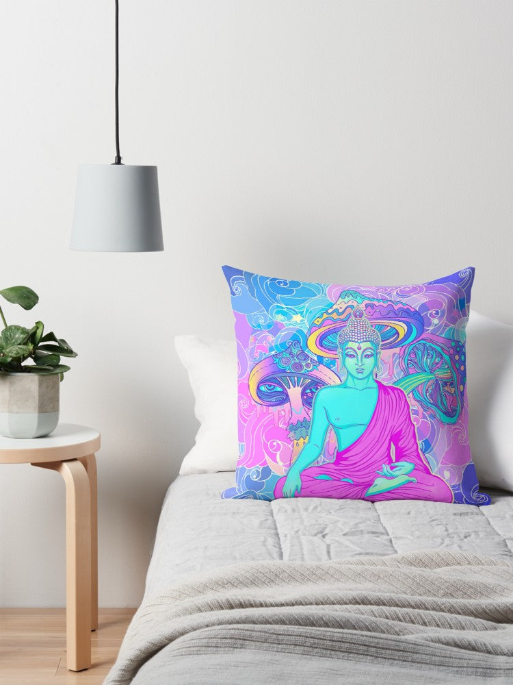Buddha Shrooms Pillow Magic Mushrooms psychadelic pillows psychedelic shrooms pillow for couch
