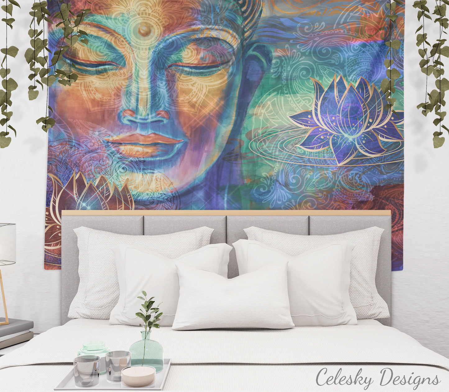 Buddha Tapestry Buddha Wall Art Spiritual Tapestry Spiritual Tapestries Buddha Tapestry Lotus Flower Tapestries Buddha Art