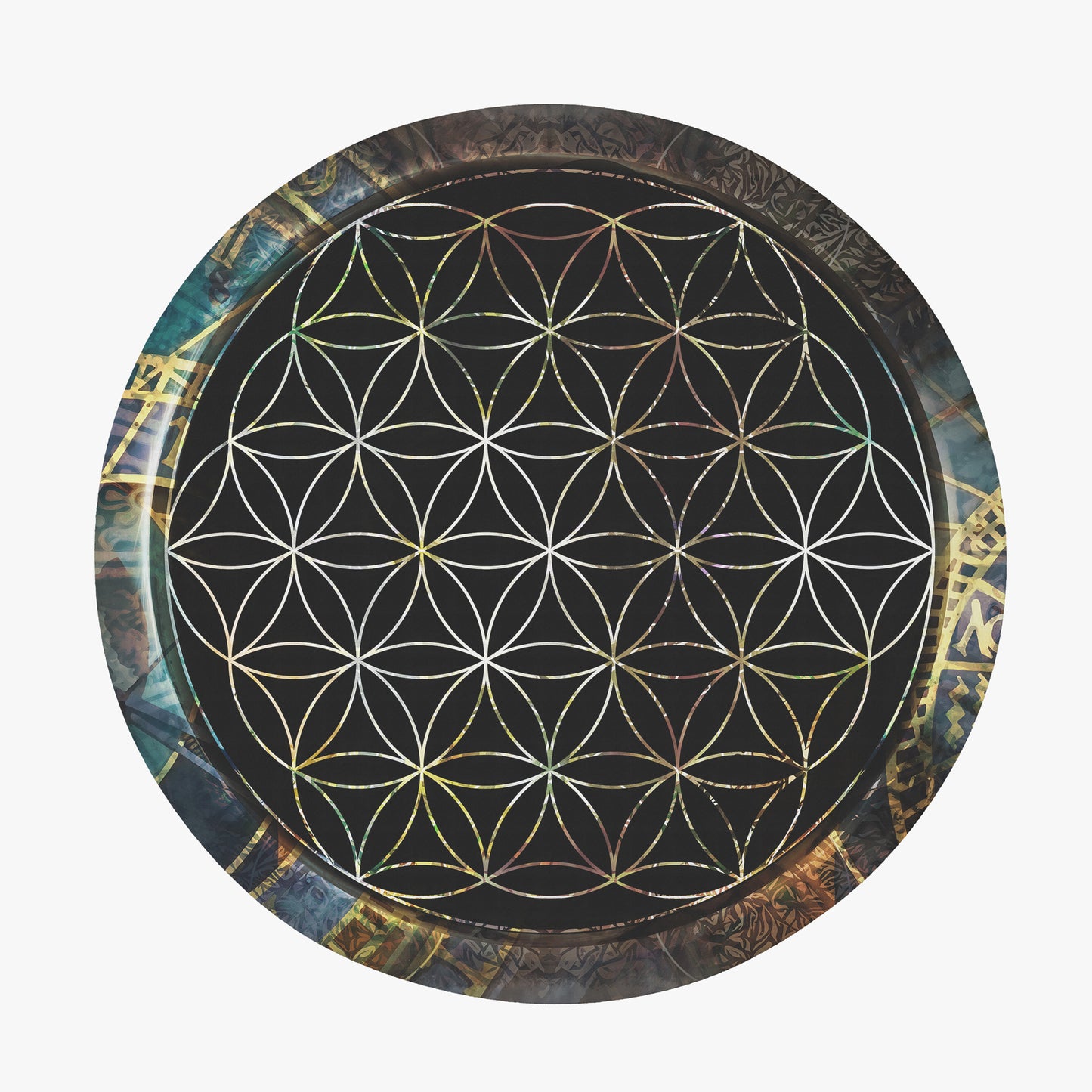 Sacred Geometry Rug flower of life muted version Rug 4x6 5x7 8x10 Large sacred geometry decor zodiac rug gold black