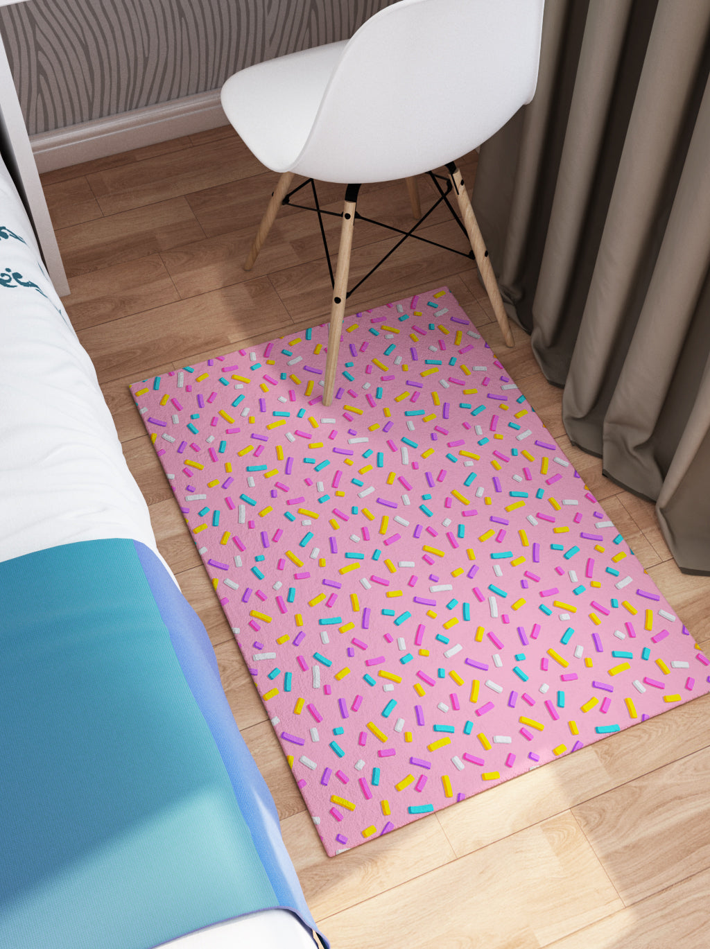 Pink Sprinkles Rug girly kids Rug 3x5 4x6 5x7 9x12 Large nursery rugs