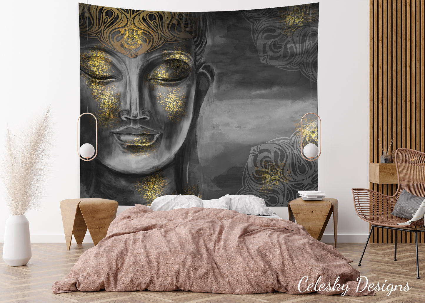 Buddha Gray Tapestry spiritual tapestry gray tapestries buddha tapestries buddhism tapestries grey tapestry buddha art spiritual art