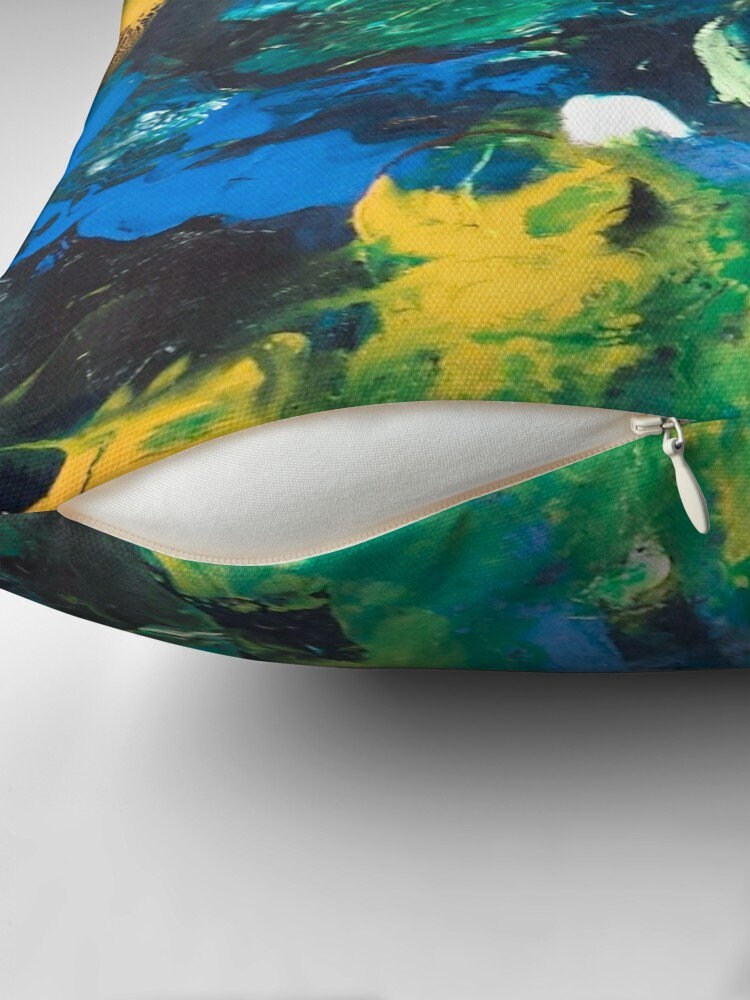 Abstract Art Pillow Unique Gift blue Pillows for Couch green pillows Artsy pillow abstract art pillow unique pillow art pillows blue