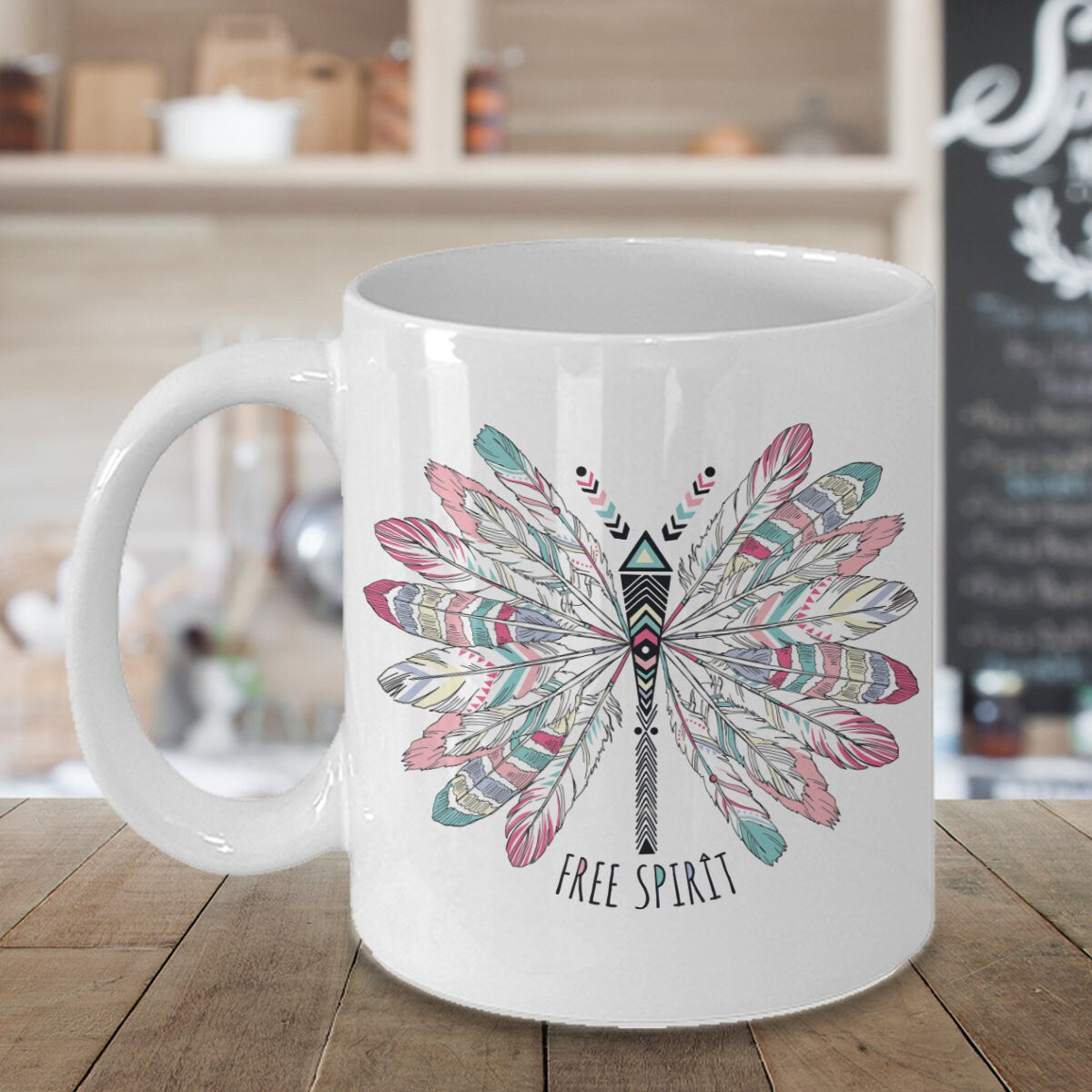 Free Spirit Mug butterfly mug hippy mug colorful butterfly mug dragonfly mug feather mug feathers coffee mug cute mugs girly mugs
