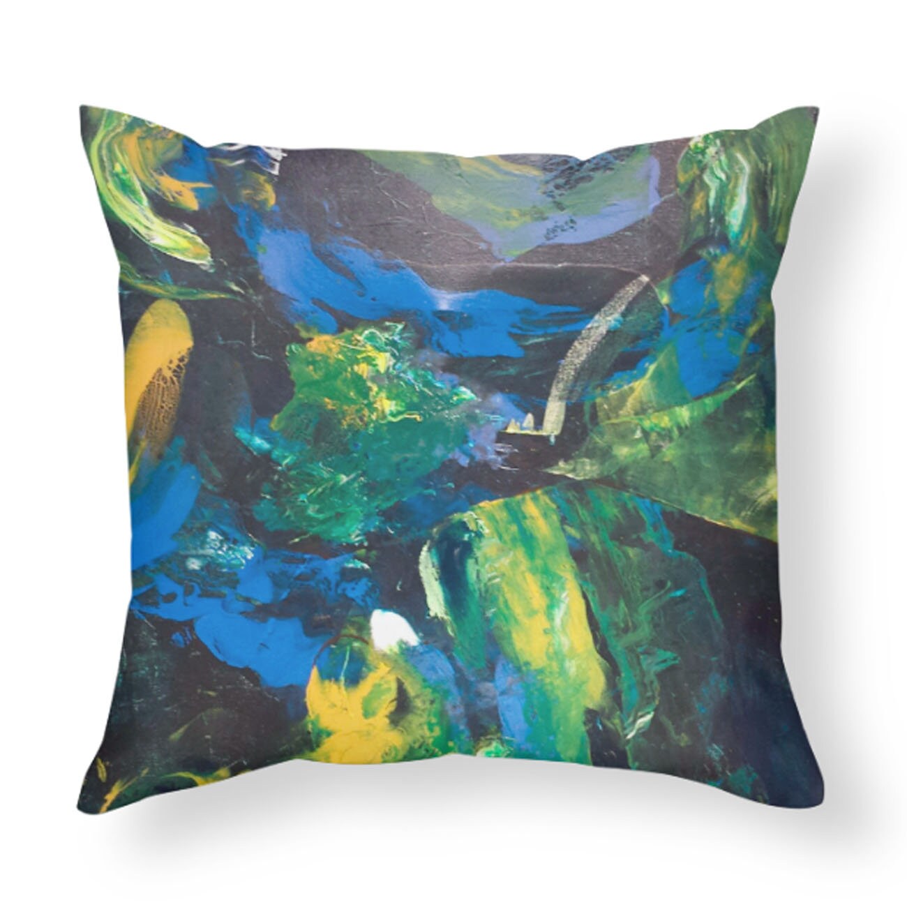 Abstract Art Pillow Unique Gift blue Pillows for Couch green pillows Artsy pillow abstract art pillow unique pillow art pillows blue