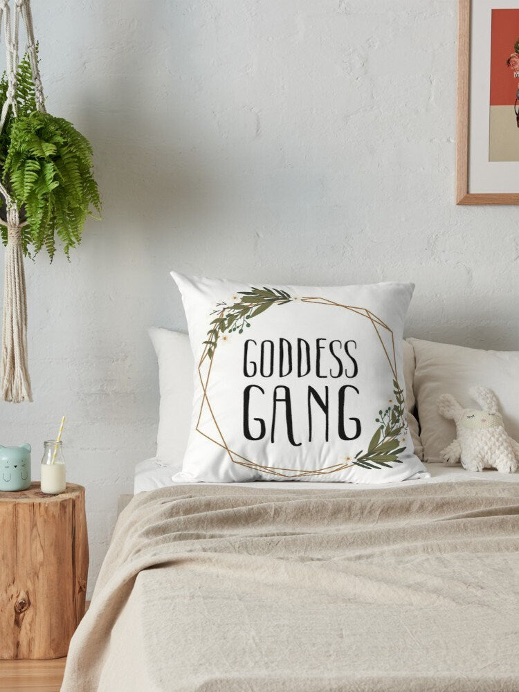 Goddess Gang pillow spiritual pillows yoga pillow goddess pillows cheap gifts white pillows for couch spiritual pillow cute goddess