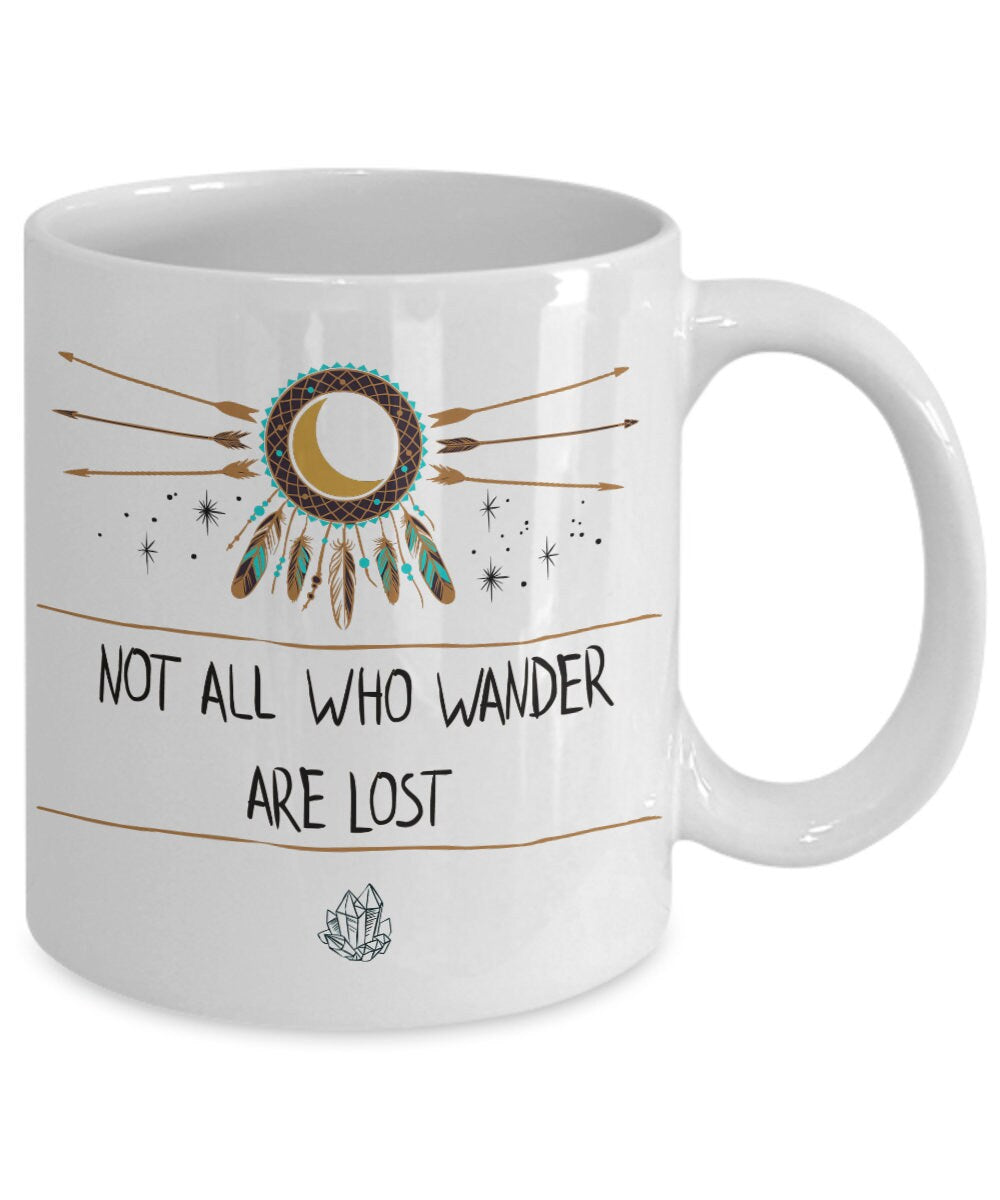 Wanderlust Mug boho coffee mug dream catcher mug arrow mugs free spirit mug boho gift cheap gifts dreamcatcher gifts cheap