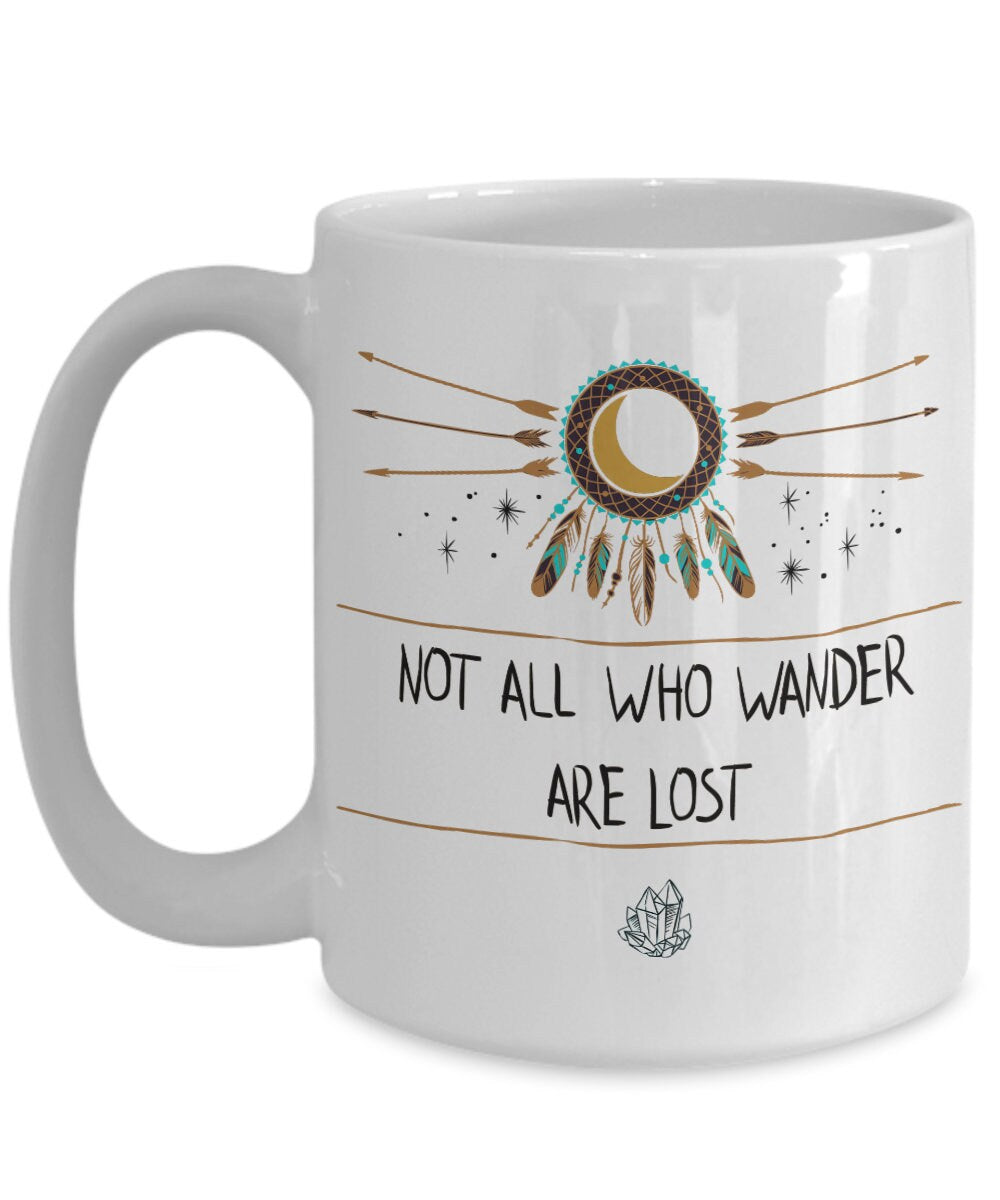 Wanderlust Mug boho coffee mug dream catcher mug arrow mugs free spirit mug boho gift cheap gifts dreamcatcher gifts cheap