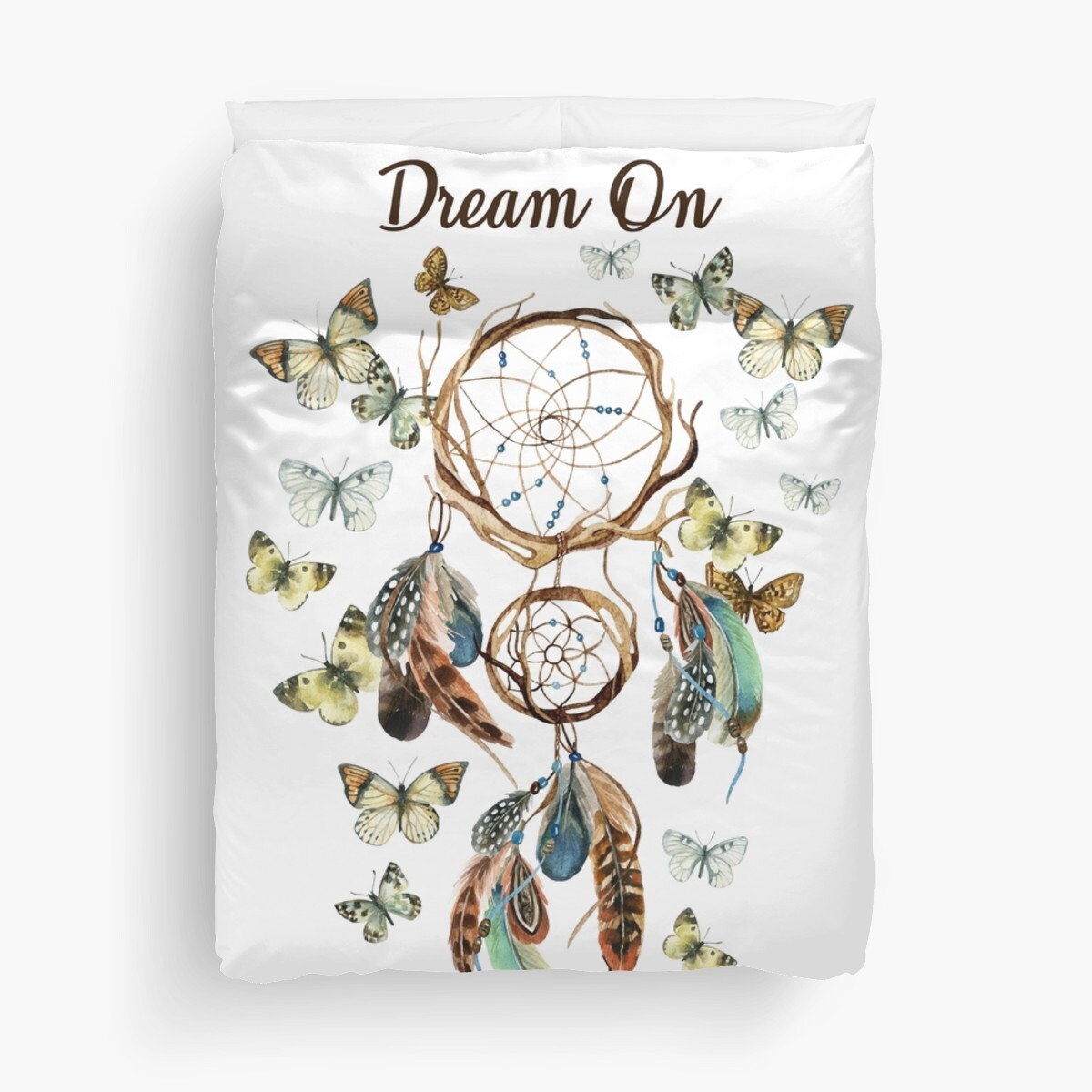 Butterfly Dream Catcher Queen Duvet Cover boho bedding dream catchers bedding dream catcher duvets dream catcher decor cute hippy