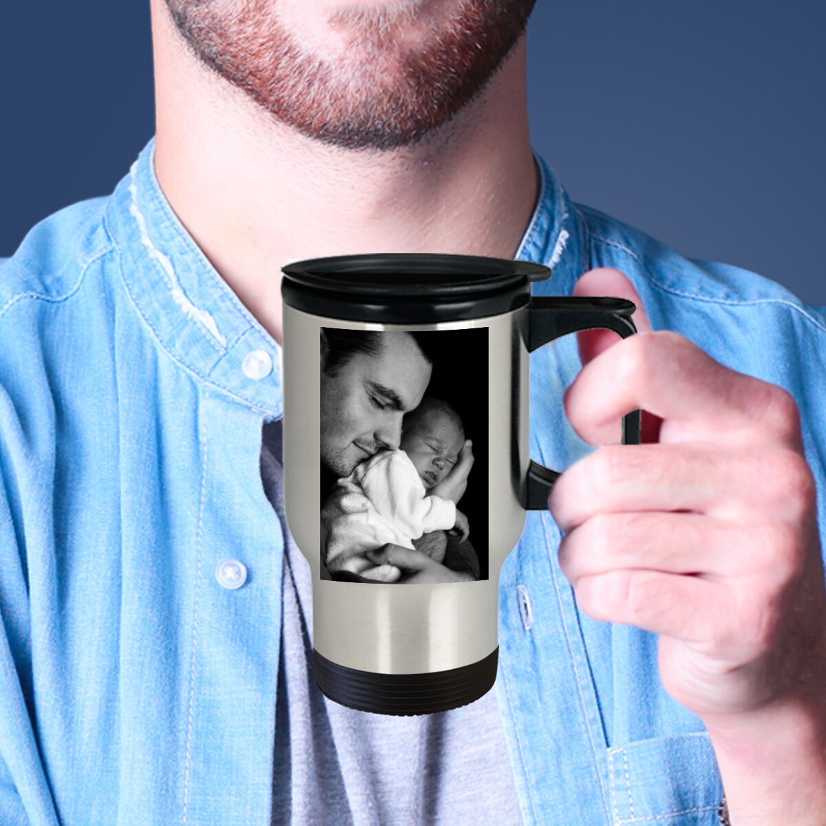 Custom Dad Travel Mug Stainless Steel fathers personalized mugs for dad photo travel mug cheap gifts dad mug dad custom coffee mug