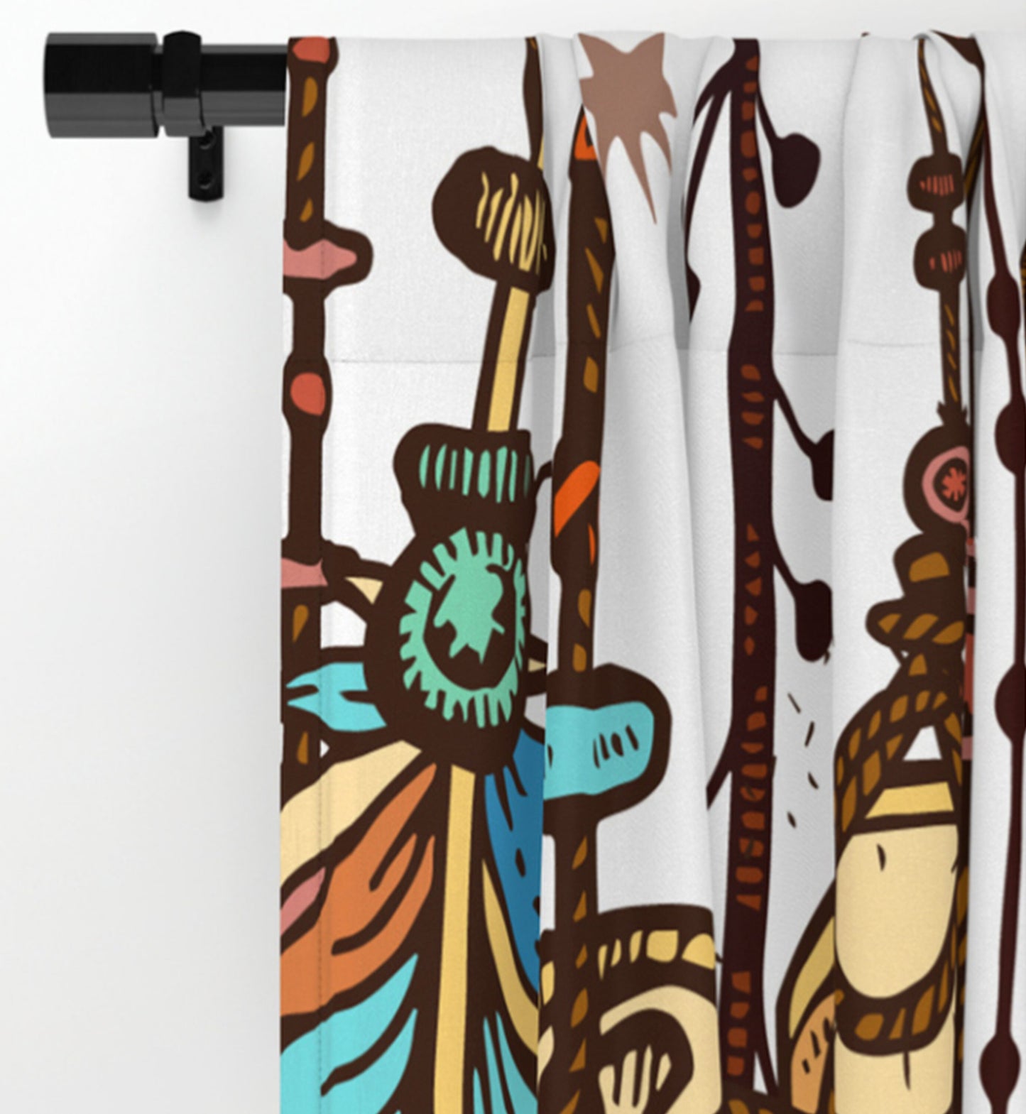 Dream Catcher Window Curtain feather Drapery dream catcher Curtain Panels boho window treatment crystals window curtains boho curtains
