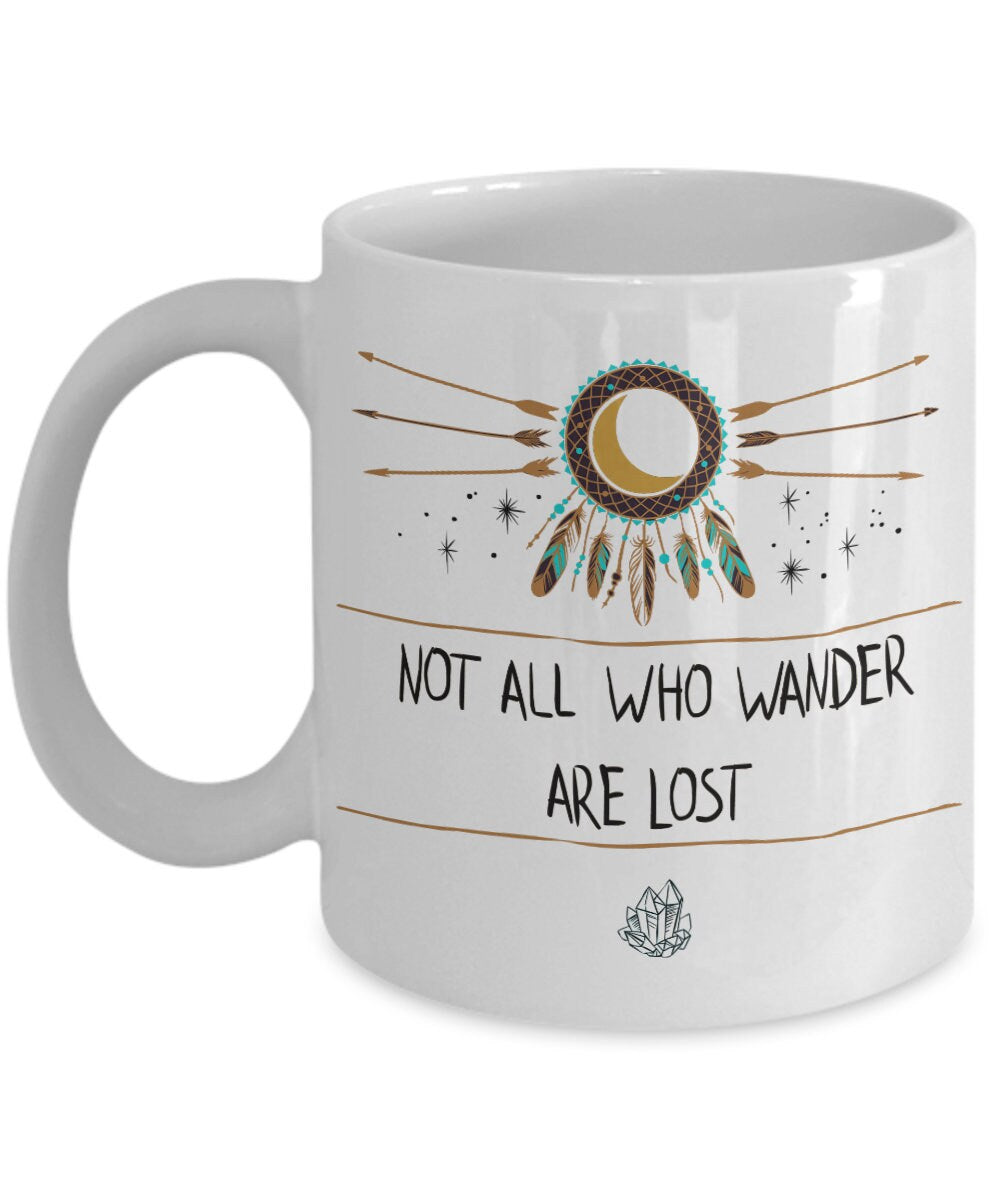Wanderlust Mug boho coffee mug dream catcher mug arrow mugs free spirit mug boho gift cheap gifts dreamcatcher gifts cheap