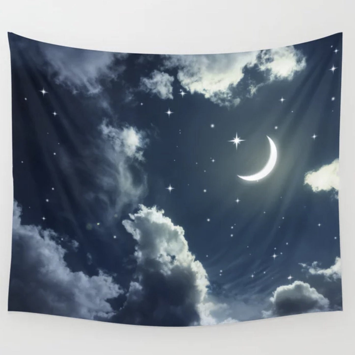 Nights Sky Tapestry Moon Wall Art Moon Tapestry Moon Tapestries Sky Tapestry Night Sky Tapestry Moon Art Clouds Tapestry
