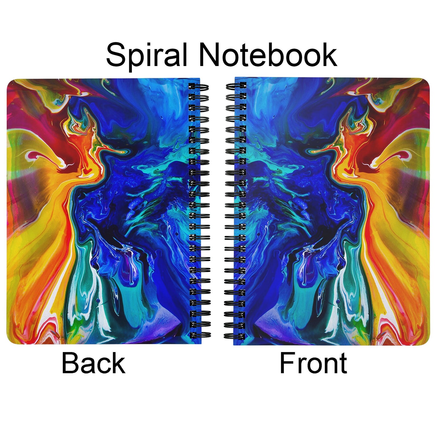 Blue Yellow Art Spiral Notebook blue diary ocean Notepad Unique Gift sky Cheap Gifts seahorse notebooks Cute Artsy Gift art journal colorful