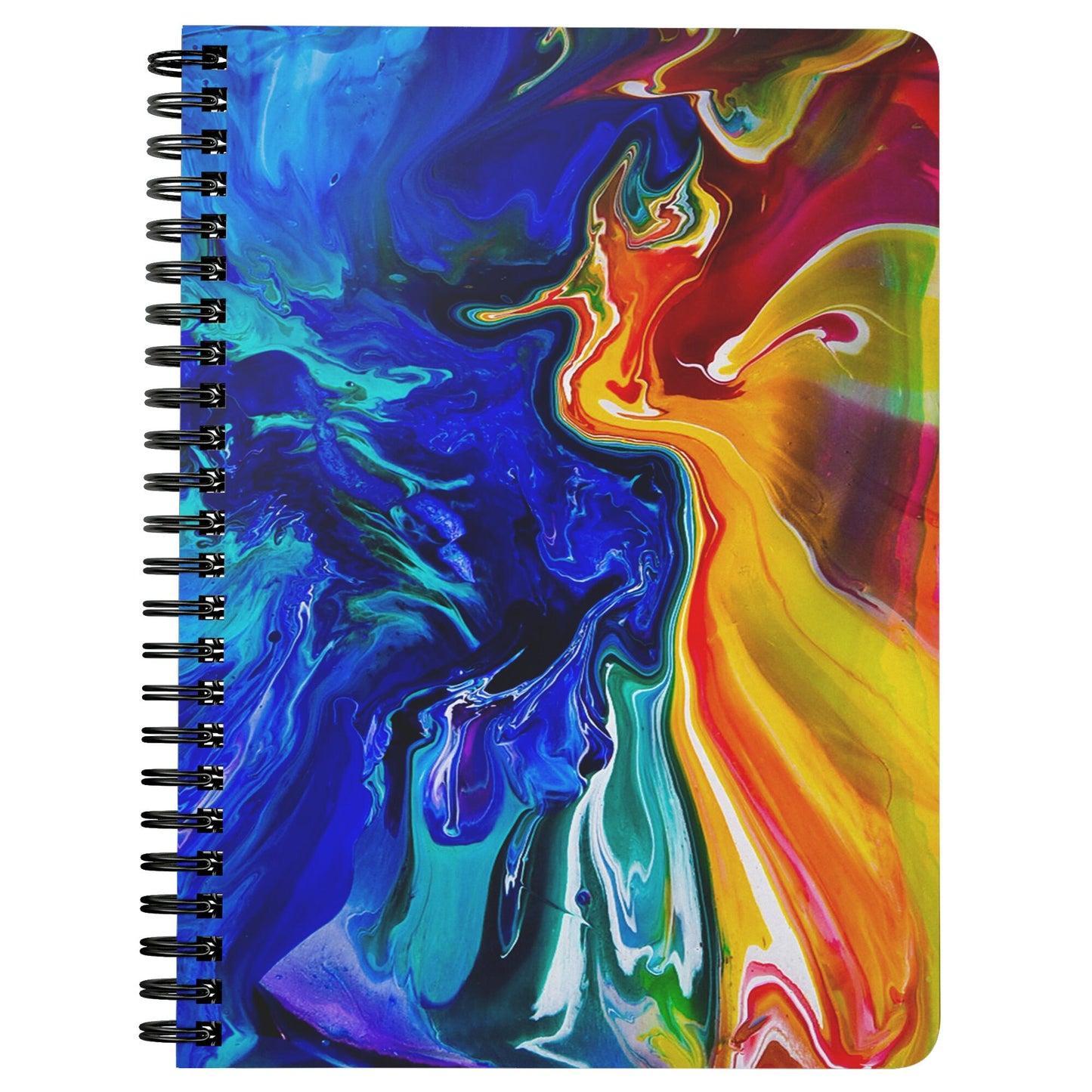 Blue Yellow Art Spiral Notebook blue diary ocean Notepad Unique Gift sky Cheap Gifts seahorse notebooks Cute Artsy Gift art journal colorful