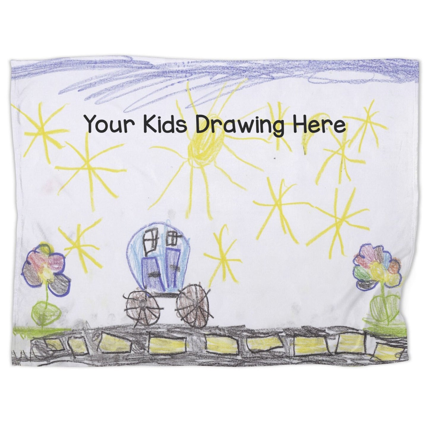 Custom Kids Drawing Blanket kids drawing blanket childrens drawings gift for mom or dad custom kid drawing blankets custom gift from kids