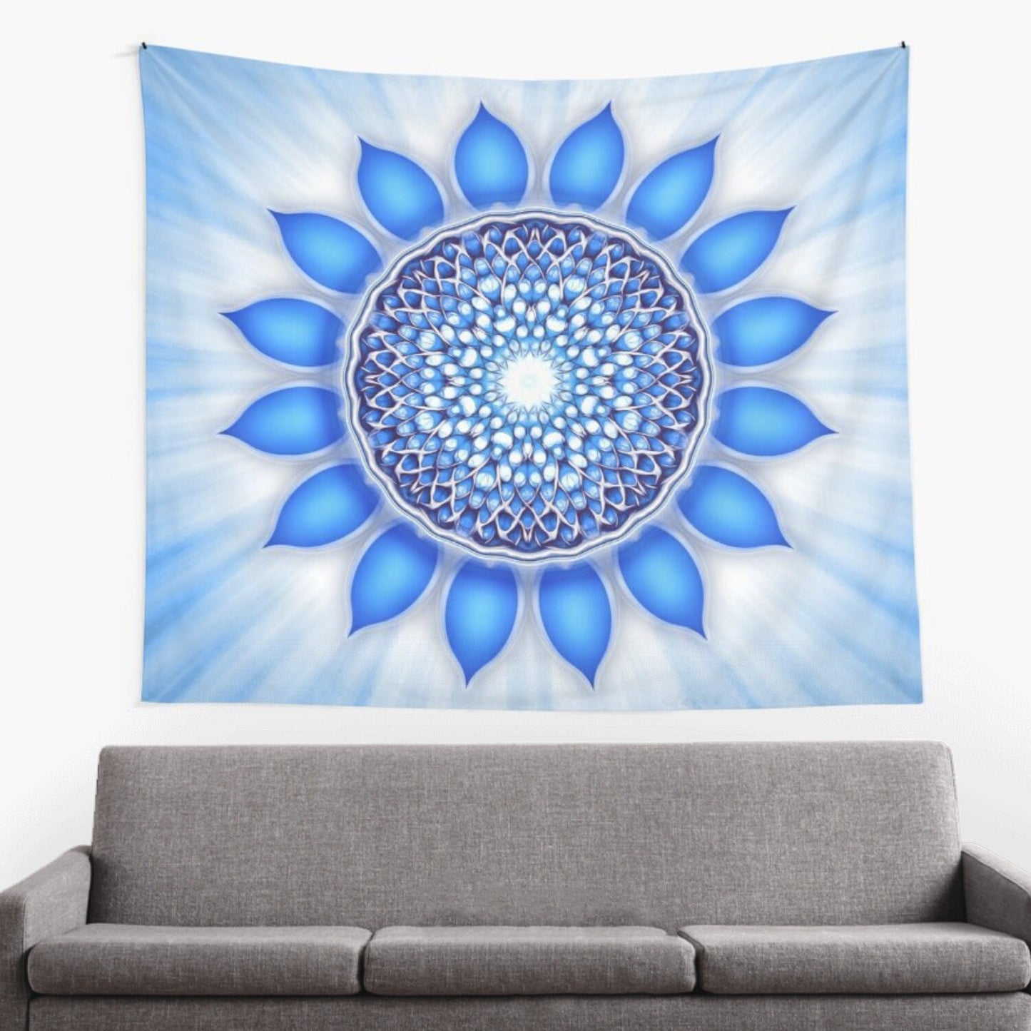 Throat Chakra Blue Tapestry spiritual tapestries throat chakra wall art chakra tapestry chakras tapestry blue tapestries mandala tapestry