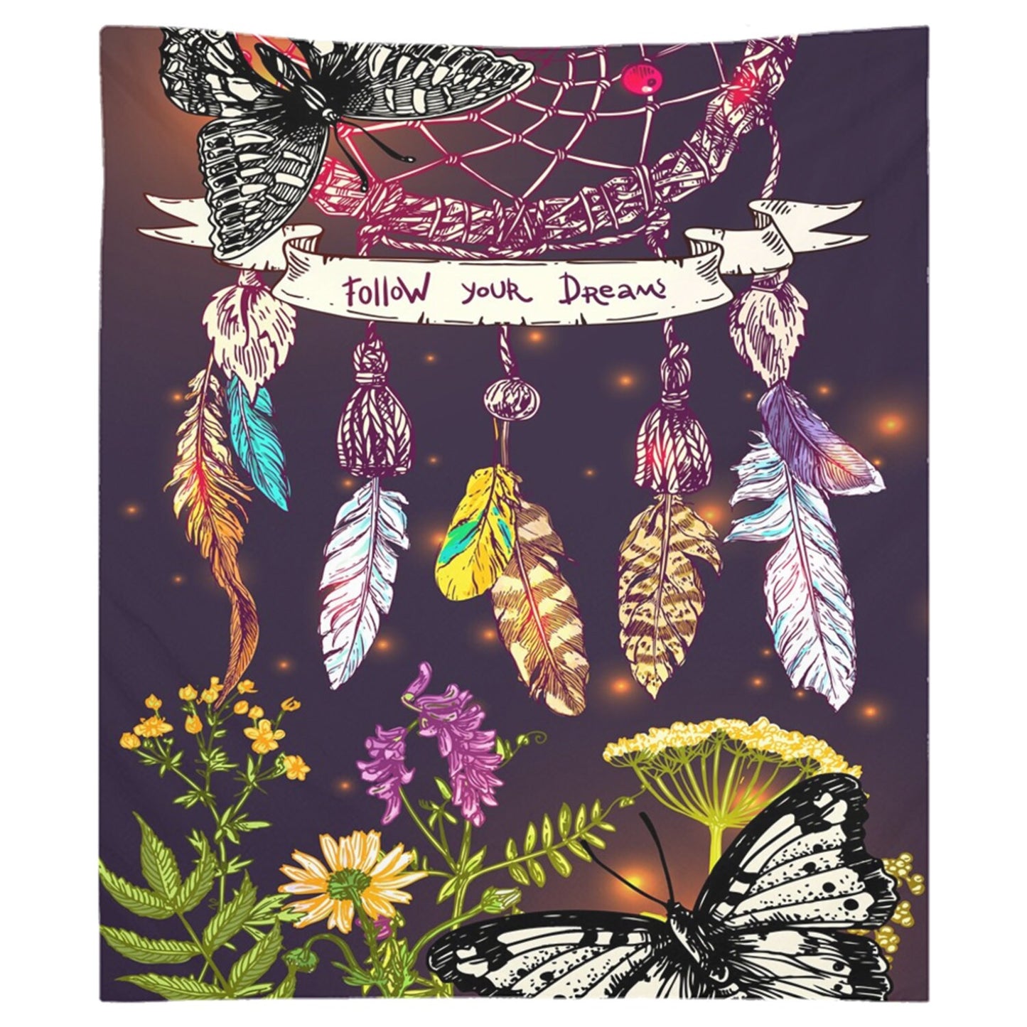 Follow your dreams Tapestry boho wall hanging dream catcher tapestries dreamcatcher tapestry butterfly tapestry hippy tapestry feathers