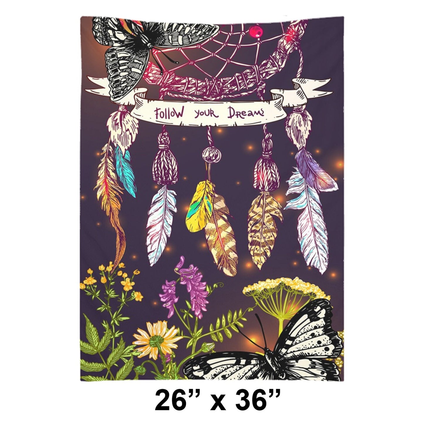 Follow your dreams Tapestry boho wall hanging dream catcher tapestries dreamcatcher tapestry butterfly tapestry hippy tapestry feathers