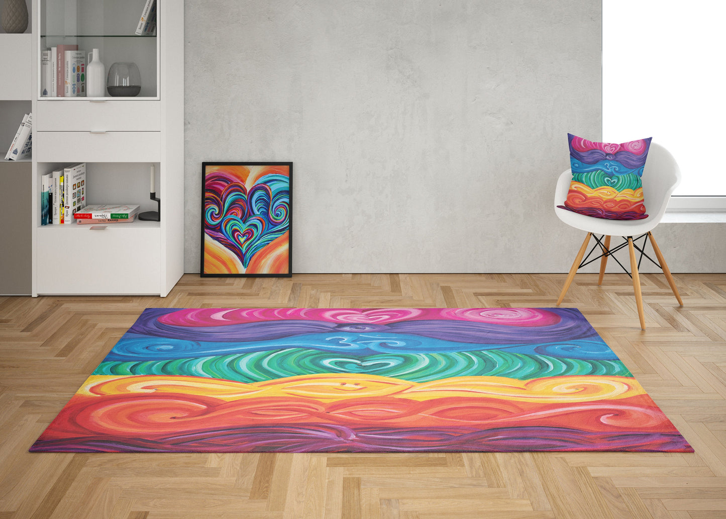 Chakra Rug Colorful Rainbow Rug Floor Rug Mat Spiritual Yoga Chakras hearts Hippy gay Gift Rugs 2x3 3x5 4x6 5x7 5x8 8x10 Large psychadelic