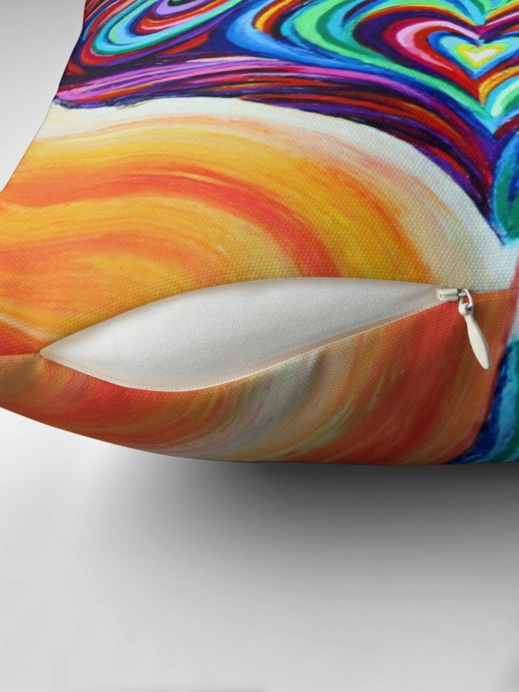 Heart Pillow Colorful Abstract Art Pillow Heart Pillow Hearts Pillows Unique Heart Pillows For Couch Hippy Pillow Psychadelic Pillows
