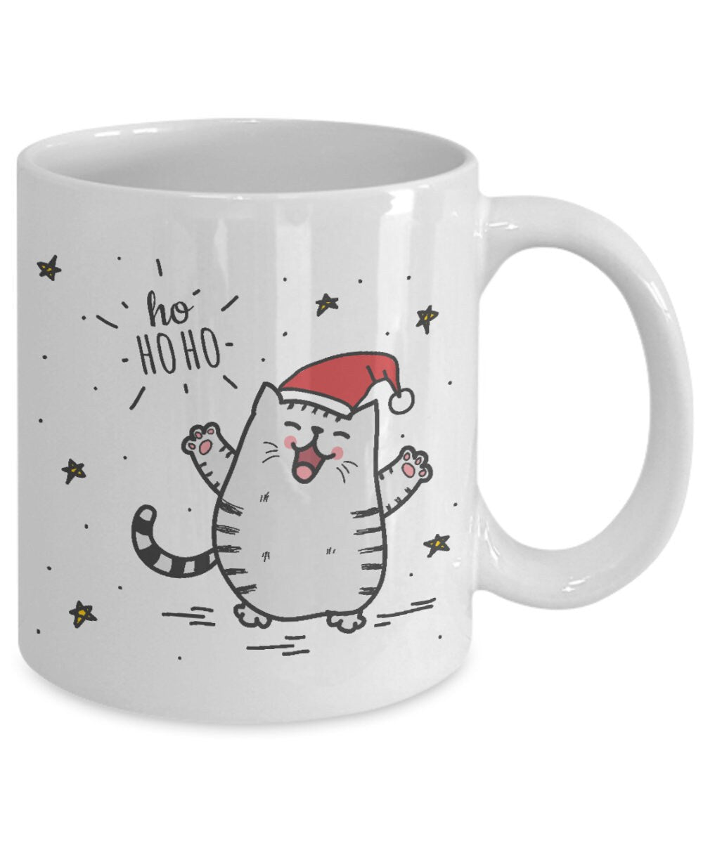 Christmas Cat Mug xmas Gift cats mugs cat lovers mug cute christmas mug santa mug cat christmas cup novelty mug cat lover coffee mugs