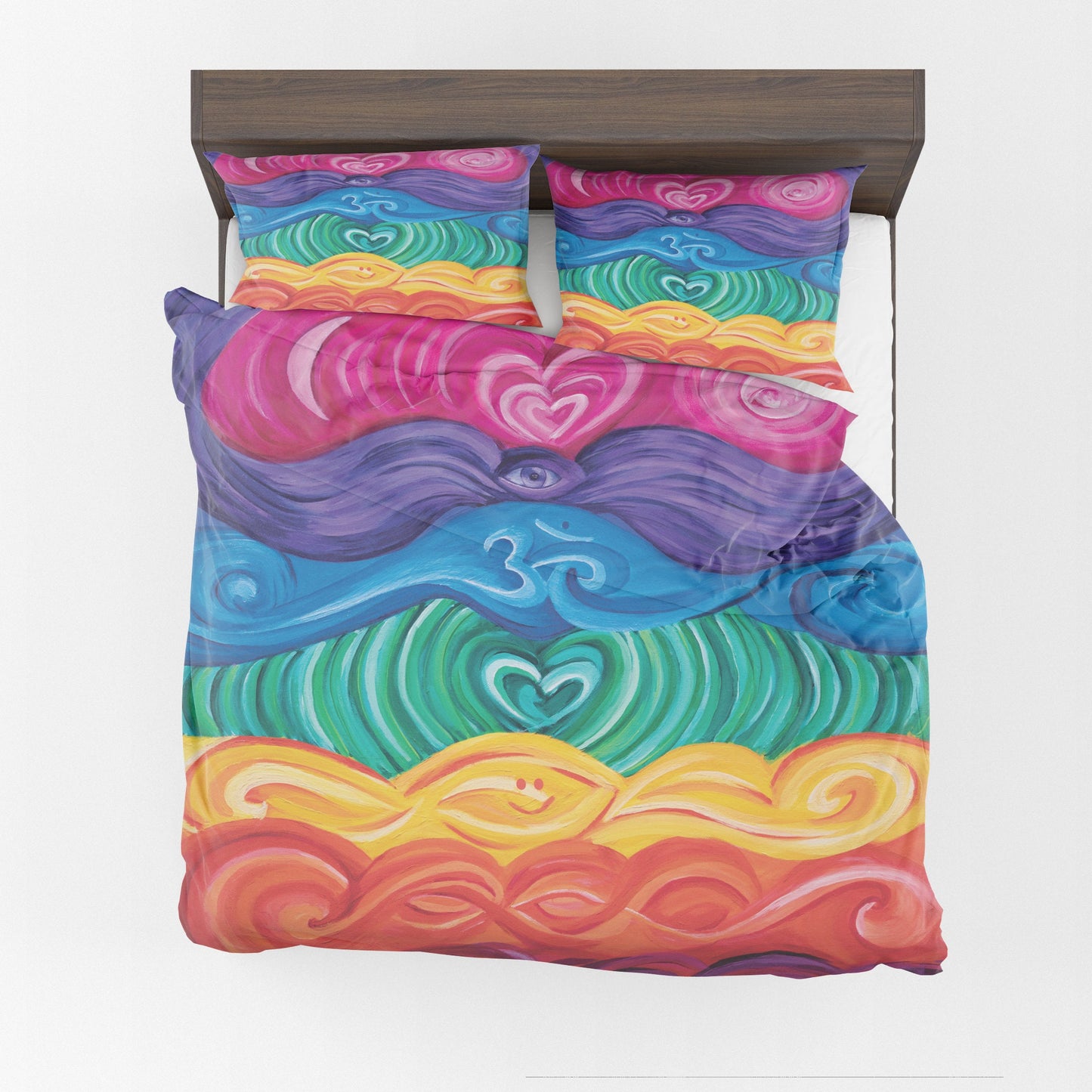 Chakra Duvet Cover or Comforter Spiritual Twin Queen King Chakras bedding sets Artsy Rainbow yoga hippy meditating heart Unique