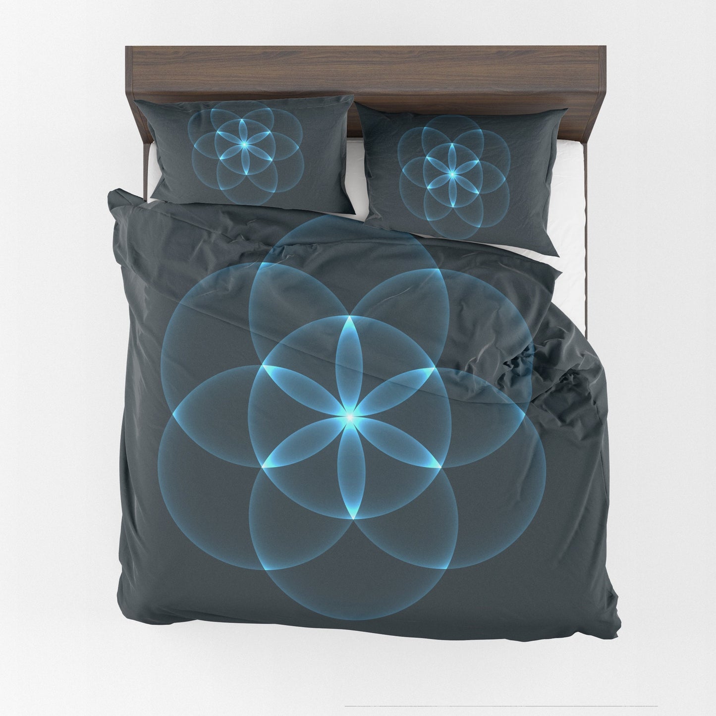 Flower of life Comforter or Duvet Cover sacred geometry bedding spiritual bedding blue comforter black comforter sacred geometry comforter
