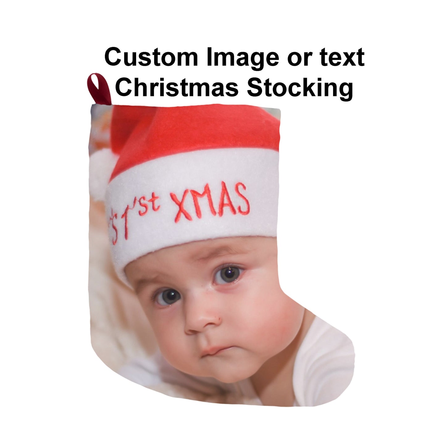 Custom christmas stocking photo stockings personalized xmas stocking image stocking personalised stockings customized stocking custom image