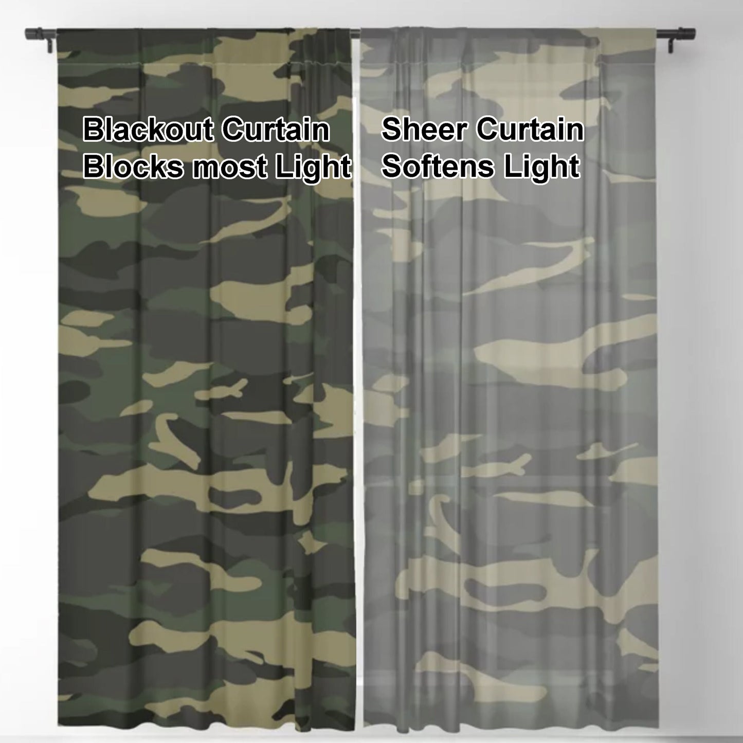 Camo Window Curtains boys Drapery kids Curtain Panels camo window treatment camo curtain camouflage curtains childrens curtains green drapes
