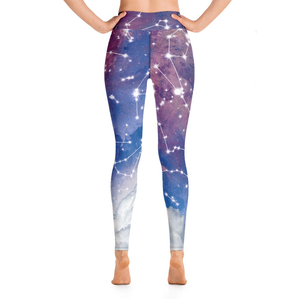 Star Constellations yoga pants starmap legging yoga pants purple capri or ankle length blue leggings celestial pants constellation spandex